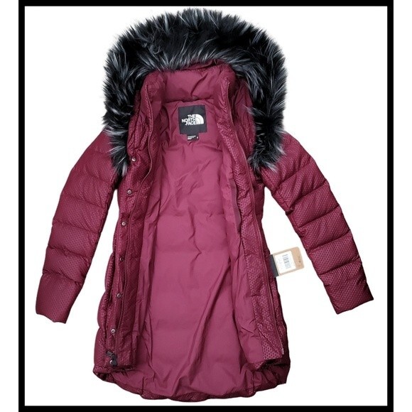 NWT The North Face 550 Down Fill Puffer Zipper Parka Coat Faux Fur Hood XS NEW - Picture 6 of 16